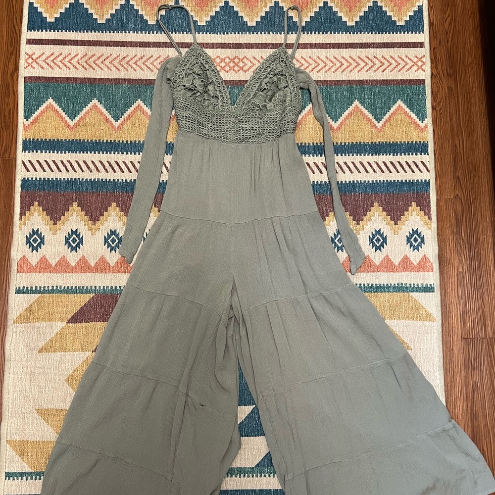 Three Bird Nest Candid Moment Lace Jumpsuit, Size Small